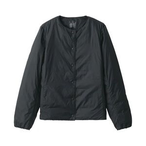 MUJI Women's Recycled Nylon Lightweight Collarless Down Jacket